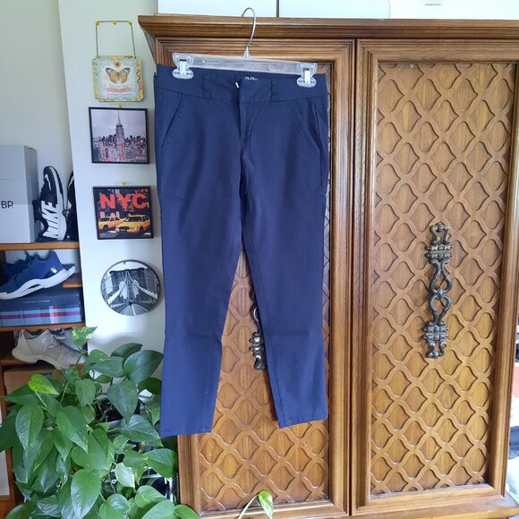 BeBop Bi-Stretch Cropped Skinny Ankle Pants - Dark Navy, Size 3/4 - Picture 2 of 16